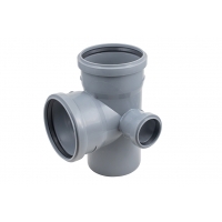 Крестовина 110x110x50/87,5° двухплоскостная левая канализационная Политэк