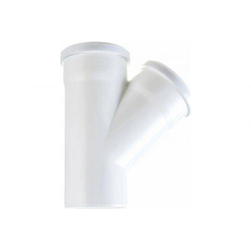 Тройник 110х110/45° канализационный Политэк ПП БЕСШУМНЫЙ белый купить в интернет магазине Санрай73