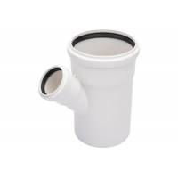 Тройник 110х50/45° канализационный Политэк ПП БЕСШУМНЫЙ белый