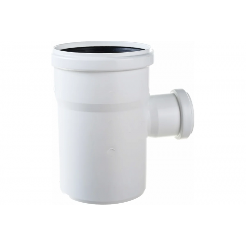 Тройник 110х50/87° канализационный Политэк ПП БЕСШУМНЫЙ белый купить в интернет магазине Санрай73