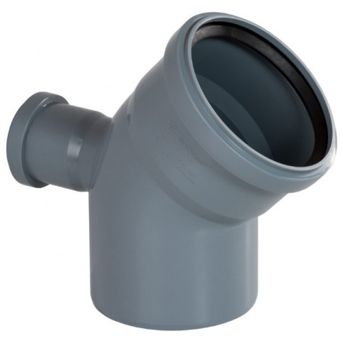 Отвод 110/45° с патрубком тыл 50, канализационный купить в интернет магазине Санрай73