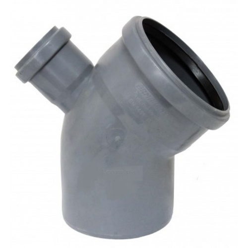 Отвод 110/45° с патрубком вверх 50, канализационный купить в интернет магазине Санрай73