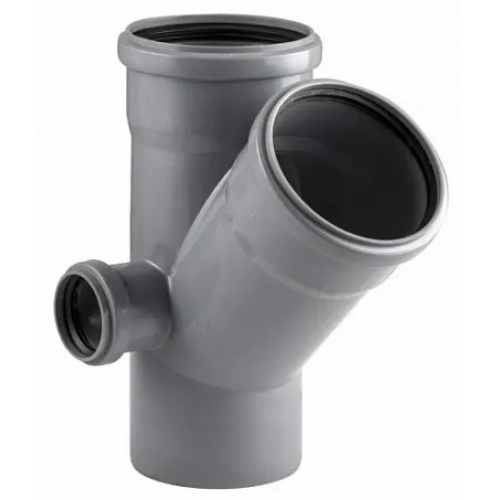 Крестовина 110x110/45°x50/87°слева, двухплоскостная канализационная купить в интернет магазине Санрай73