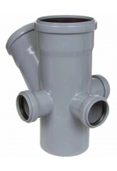 Крестовина 110x110/45°x50/87°слева, справа, тыл, двухплоскостная канализационная