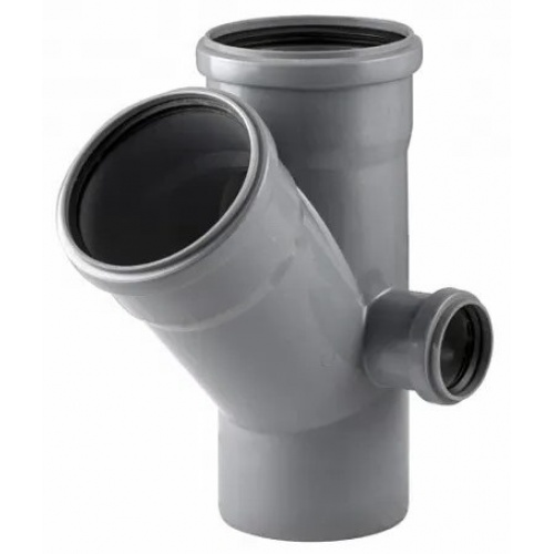 Крестовина 110x110/45°x50/87°справа, двухплоскостная канализационная купить в интернет магазине Санрай73