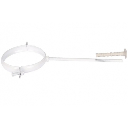 Крепление к стене ROMMER D100 белое RAL металлическое (хомут) купить в интернет магазине Санрай73