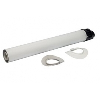 Конечный горизонтальный дымоход Stout PP-FE DN60/100 мм, 854мм, с оголовком и манжетами