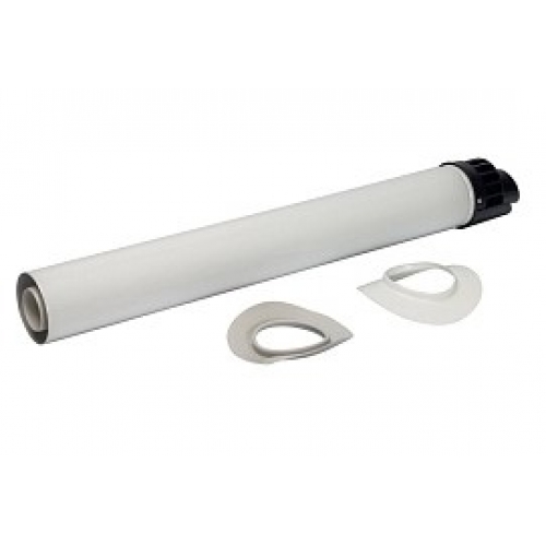 Конечный горизонтальный дымоход Stout PP-FE DN60/100 мм, 854мм, с оголовком и манжетами купить в интернет магазине Санрай73