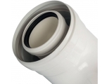 Отвод 90° Stout PP-FE DN60/100 мм, с адаптером cовместимый с теплогенераторми Baxi и Viessmann