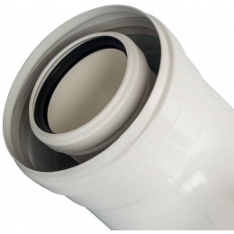 Отвод 90° Stout PP-FE DN60/100 мм, с адаптером cовместимый с теплогенераторми Baxi и Viessmann