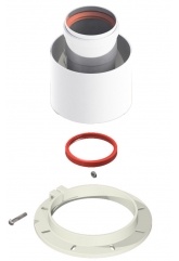 Адаптер 60/100 вертикальный, 0,1м, в сборе с фланцем, DR Thermo