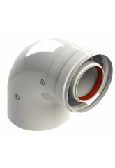 Угол коаксиальный промежуточный 60/100мм *90гр. вн.нар.