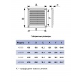 Вентиляционная решетка 249*249 разъемная рамка АВС AURAMAX