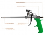 Пистолет для монтажной пены, пластиковый корпус DEXX PRO METAL