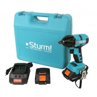 Аккумуляторный гайковерт ударный Sturm! 18 В, 2 скорости, 2 аккумулятора Li-Ion 2 Ач, 320 Нм, кейс