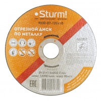 Диск отрезной по металлу 125x1.0x22.22 Sturm!