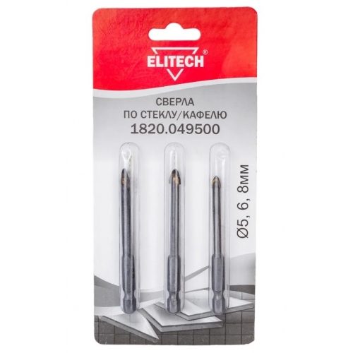 Набор сверл по стеклу ELITECH 3шт купить в интернет магазине Санрай73