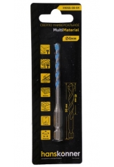 Сверло универсальное Hanskonner 4х90 мм, твердосплавная напайка, шестиганный.хвостовик