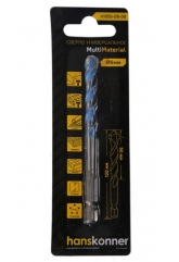 Сверло универсальное Hanskonner 6х100 мм, твердосплавная напайка, шестиганный.хвостовик