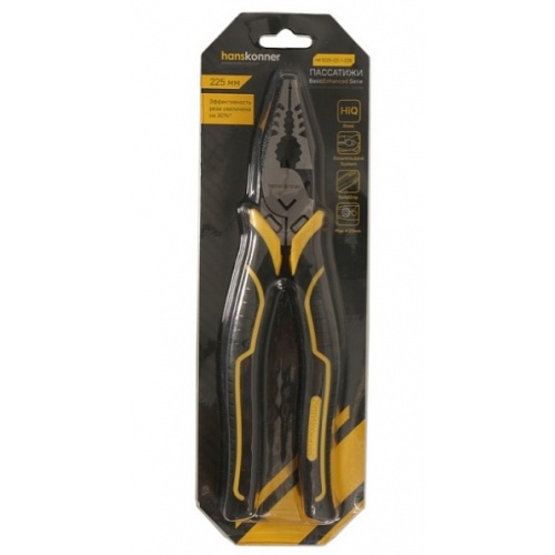 Пассатижи 225мм, эксцентриковый шарнир,+30% к силе реза, TPR рукоятки, Hanskonner купить в интернет магазине Санрай73