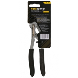 Клещи переставные 175мм, CrV, кнопочный шарнир, раскр. губ. 42мм(>62%), hanskonner
