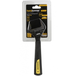 Ключ разводной 200 мм, усиленные тонкие губки, обрезиненная рукоятка, Hanskonner