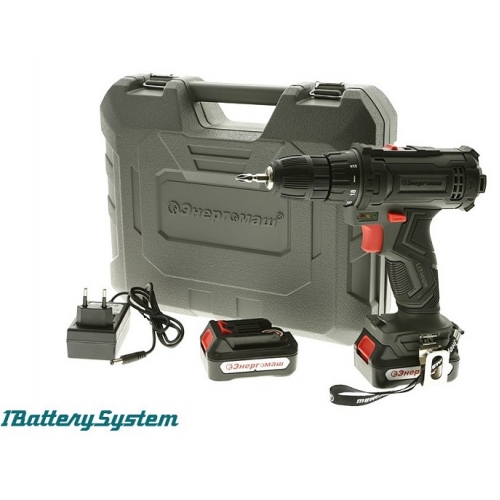 Шуруповерт аккумуляторный Энергомаш 12В, 25Нм, 2х2.0Ач, 0-350/0-1300об/мин, клипса, кейс купить в интернет магазине Санрай73