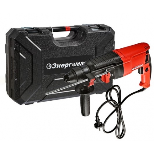 Перфоратор Энергомаш 1000Вт, SDS Plus, 26 мм, 3.2Дж, 0-5300уд/мин, 0-1150об/мин, кейс купить в интернет магазине Санрай73