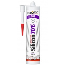 KIM-TEC Silicon 701S – ацетатный санитарный силиконовый герметик¶¶KIM-TEC Silicon 701S – однокомпоне