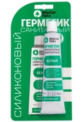 Герметик силиконовый санитарный MasterTeks PM белый, 80 мл