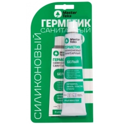 Герметик силиконовый санитарный MasterTeks PM белый, 80 мл