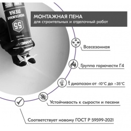 Пена монтажная бытовая всесезонная Donewell Maxxima 55, 1000 мл