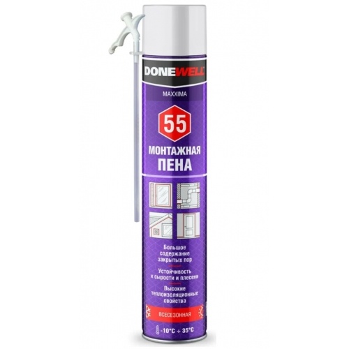 Пена монтажная бытовая всесезонная Donewell Maxxima 55, 1000 мл купить в интернет магазине Санрай73