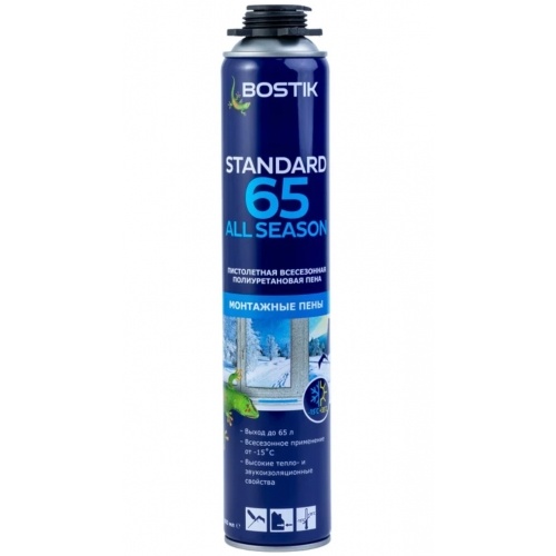 Пена пистолетная всесезонная Bostik Standard pro 65 All Season, 800 мл купить в интернет магазине Санрай73