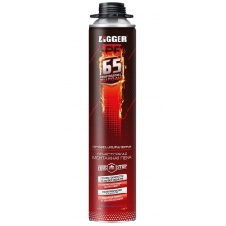 Пена монтажная Zigger PF Ffirestop огнестойкая, пистолетная, до 65л, 750мл, 910г