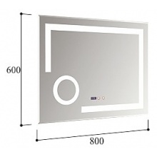 Зеркало с LED-подсветкой MELANA-8060 подогрев/часы/космет.зеркало