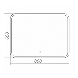 Зеркало AZARIO Alone Raggio 800х600 влагостойкое с подсветкой, сенсорный выключатель с диммером