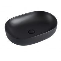 Раковина Azario 600х415х135, накладная на столешницу, овальная, тёмно-серый матовый