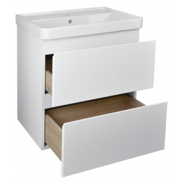 Комплект Azario тумба Мила 60 600х460х670 подвесная с раковиной Monte tx 60, белый матовый