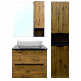 Зеркало-шкаф Azario Gris 75 730х160х800 дуб Веллингтон