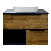 Тумба Azario Gris 75 750х500х560 подвесная с нишей, без столешницы, дуб Веллингтон