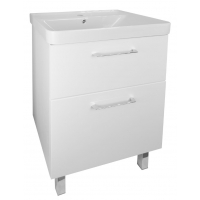 Комплект Azario тумба Ника 60 Н 620х470х850 напольная с раковиной Monte 60 белый