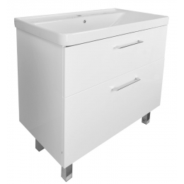 Комплект Azario тумба Ника 80 Н 800х470х850 напольная с раковиной Monte 80 белый