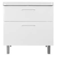 Комплект Azario тумба Ника 80 Н 800х470х850 напольная с раковиной Monte 80 белый