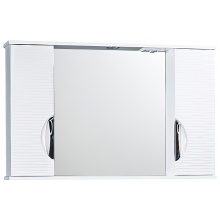 Зеркало-шкаф Джульетта-100 3D Волна (белый) 1000х650х165 СТК
