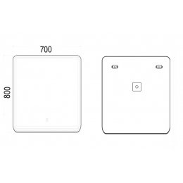 Зеркало-шкаф AZARIO Adriana 1Л 700х800 c подсветкой и диммером, сенсорный выключатель, левый
