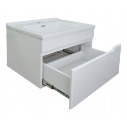 Комплект Тумба Loranto Mari 60/1 подвесная с раковиной Lazio 61 белый