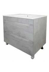Комплект Тумба Loranto Florena 70 напольная, с раковиной Azario Leon, светлый бетон