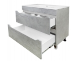 Комплект Тумба Loranto Florena 80 напольная, с раковиной Azario Leon, светлый бетон