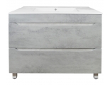 Комплект Тумба Loranto Florena 80 напольная, с раковиной Azario Leon, светлый бетон